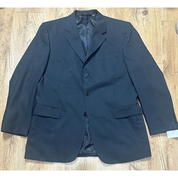 Jos A Bank Men’s 100% Wool Blazer Black 43L Jacket Pockets Lined # 504 - Picture 2 of 4